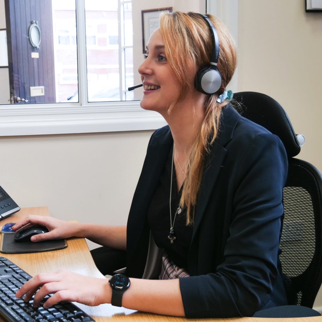 Demi on a clients call at Agincare