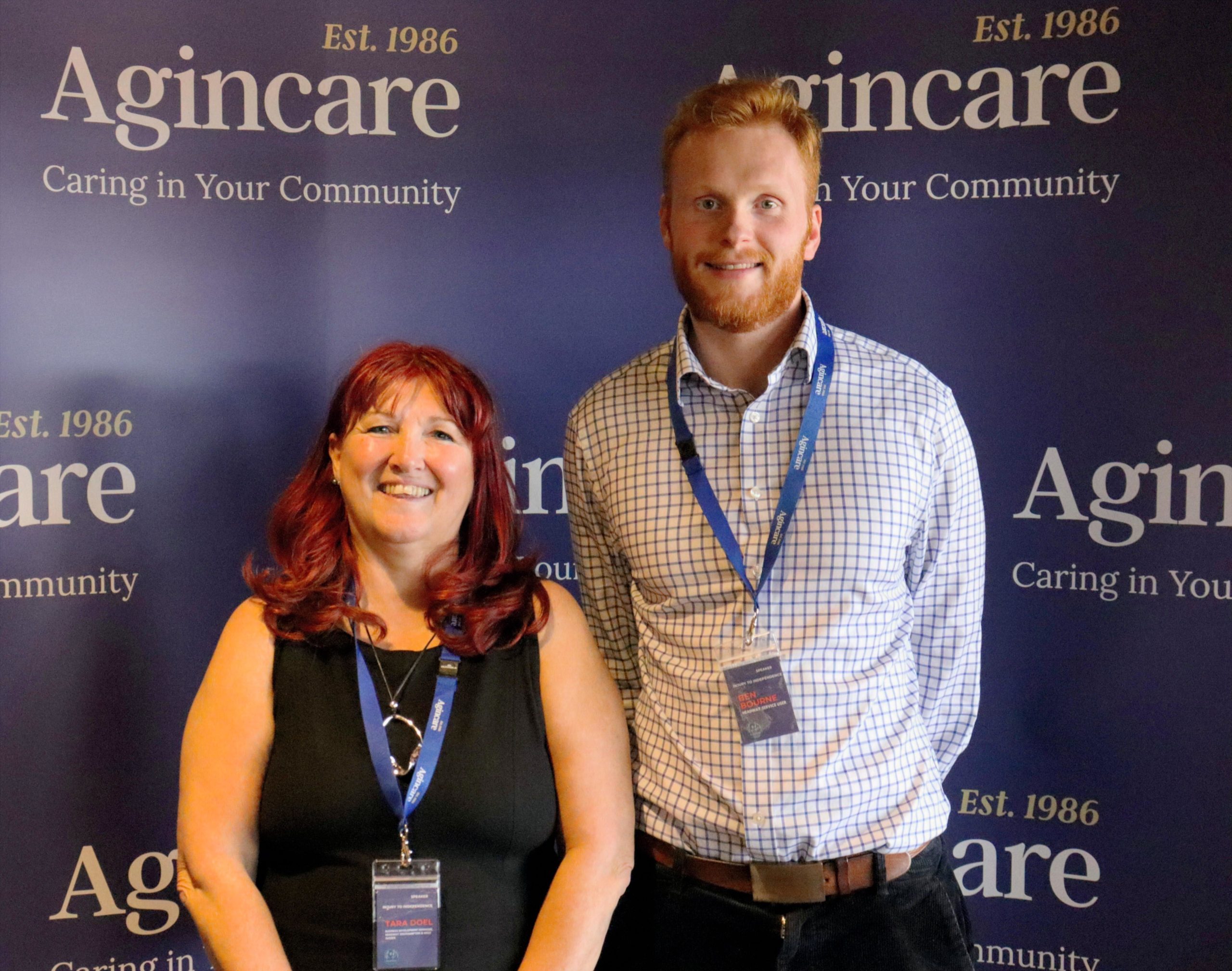 Image of Headway manager and client taken at CIPP event